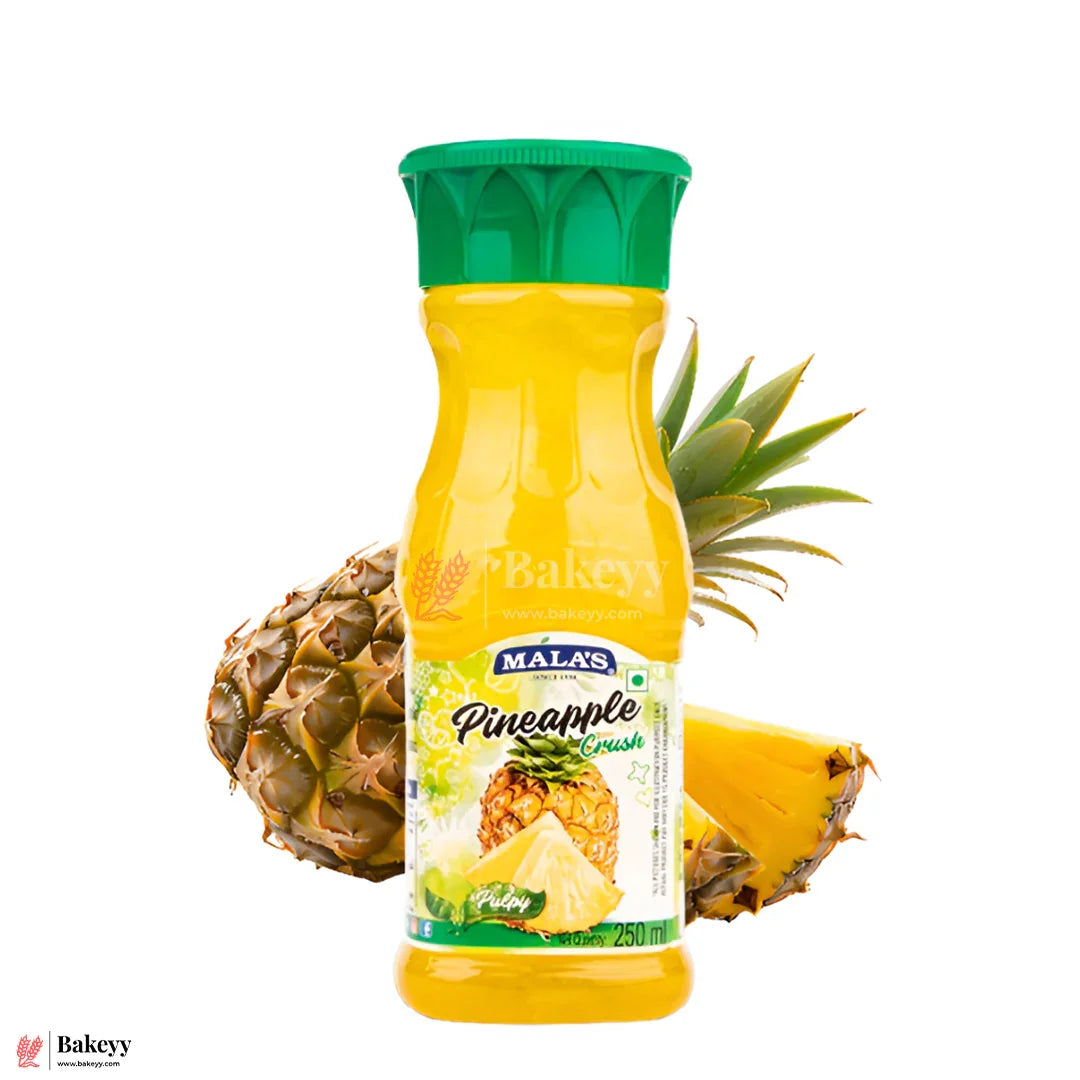 Mala’s Pineapple Fruit Crush – 250ml | Sweet & Tart Flavour for Beverages & Desserts