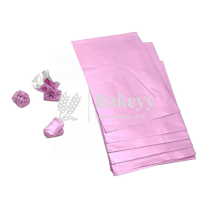 Pink Chocolate Wrapping Paper - Aluminium Embossed Foil | 7x10" Size | Pack of 200 - Bakeyy.com