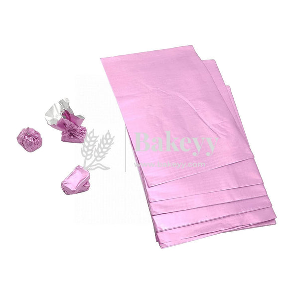 Pink Chocolate Wrapping Paper - Aluminium Foil | 7x10" Size | Pack of 350 - Bakeyy.com