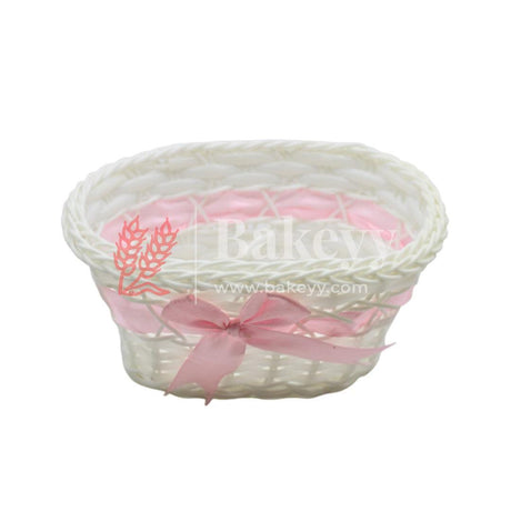 Pink Color Imitated Idyllic Weaving Basket Storage | Home Decoration - Bakeyy.com - India - Pink Color Imitated Idyllic Weaving Basket Storage | Home Decoration - Default Title
