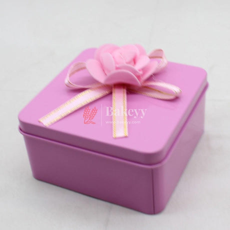 Pink Empty Decorative Tin Box | Pack of 12 | Gift Box | Chocolate Box | Sweet Box | Jewellery Box | Luxury Box - Bakeyy.com - India - Pink Empty Decorative Tin Box | Pack of 12 | Gift Box | Chocolate Box | Sweet Box | Jewellery Box | Luxury Box - Pack of 12