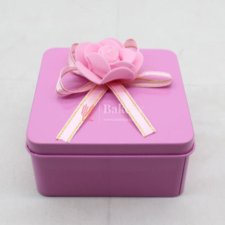 Pink Empty Decorative Tin Box | Pack of 12 | Gift Box | Chocolate Box | Sweet Box | Jewellery Box | Luxury Box - Bakeyy.com - India - Pink Empty Decorative Tin Box | Pack of 12 | Gift Box | Chocolate Box | Sweet Box | Jewellery Box | Luxury Box - Pack of 12