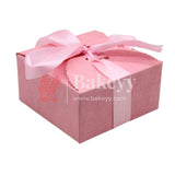 Pink Gift Box for Presents, 10 Pack Empty Kraft Gift Boxes with Ribbon For Packaging Candy, Cookie, Chocolate | Pack of 10 - Bakeyy.com - India - Pink Gift Box for Presents, 10 Pack Empty Kraft Gift Boxes with Ribbon For Packaging Candy, Cookie, Chocolate | Pack of 10 - Large (12x12x6 cm)