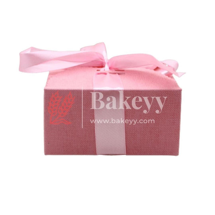 Pink Gift Box for Presents, 10 Pack Empty Kraft Gift Boxes with Ribbon For Packaging Candy, Cookie, Chocolate | Pack of 10 - Bakeyy.com