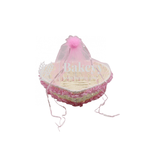 Pink Heart Net Basket | Hamper Basket | Large - Bakeyy.com - India - Pink Heart Net Basket | Hamper Basket | Large - Default Title