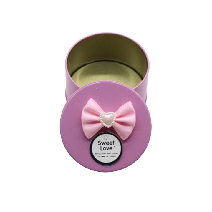 Pink Round Empty Decorative Tin Box | Gift Box | Chocolate Box | Sweet Box | Jewellery Box | Luxury Box - Bakeyy.com