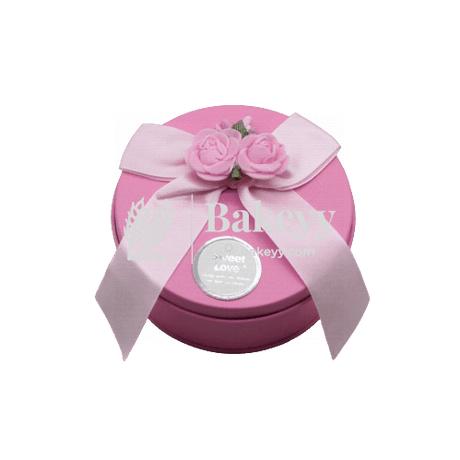 Pink Round Empty Decorative Tin Box | Gift Box | Chocolate Box | Sweet Box | Jewellery Box | Luxury Box - Bakeyy.com - India - Pink Round Empty Decorative Tin Box | Gift Box | Chocolate Box | Sweet Box | Jewellery Box | Luxury Box - Default Title
