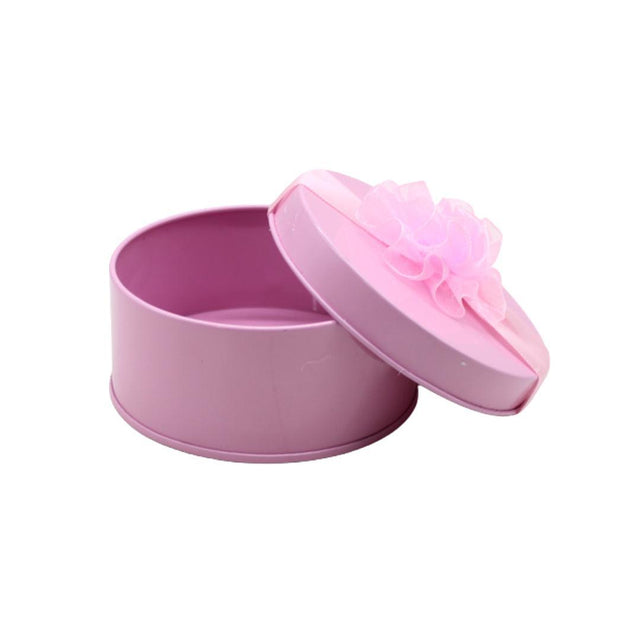 Pink Small Round Empty Decorative Tin Box | Gift Box | Chocolate Box | Sweet Box | Jewellery Box | Luxury Box - Bakeyy.com - India - Pink Small Round Empty Decorative Tin Box | Gift Box | Chocolate Box | Sweet Box | Jewellery Box | Luxury Box - Default Title