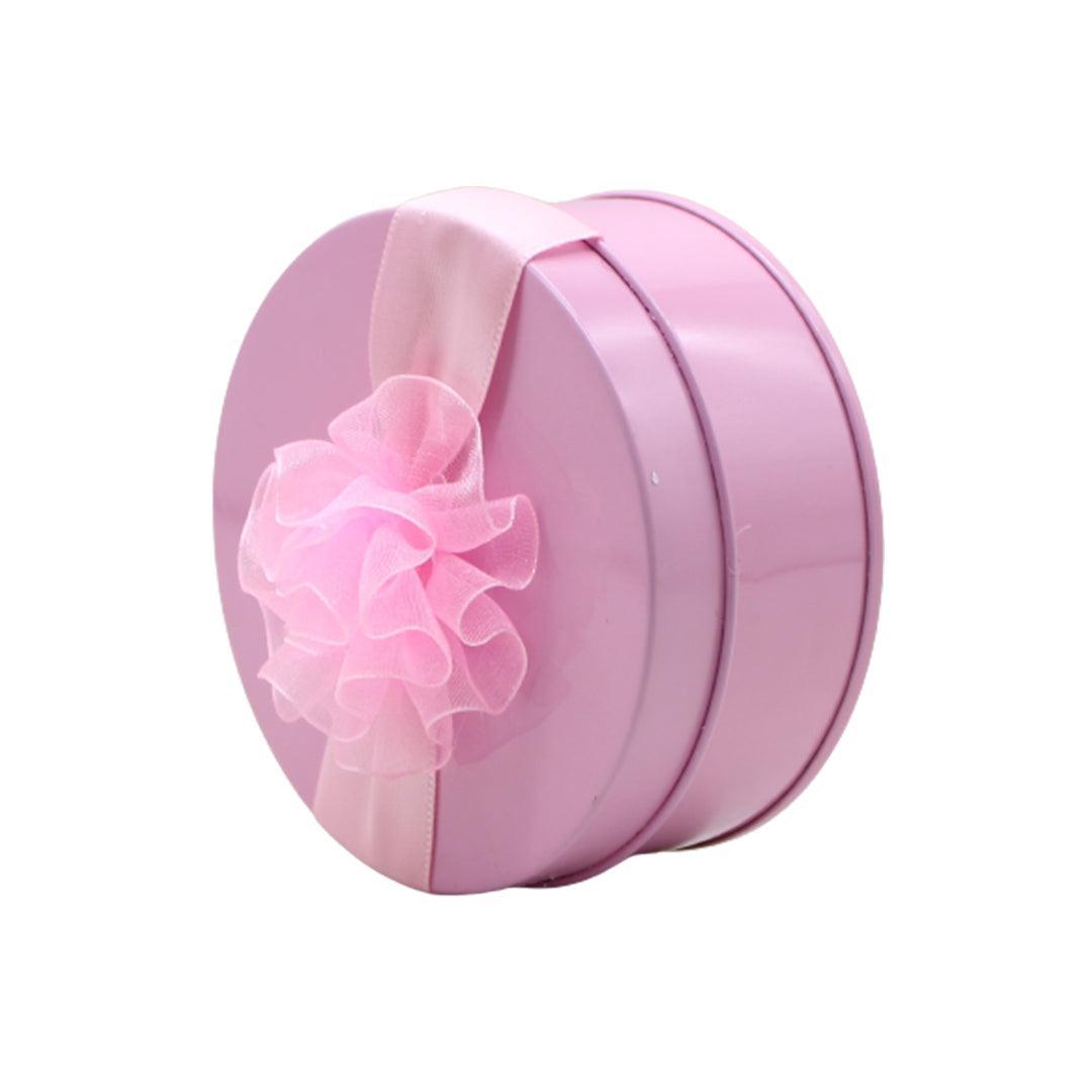 Pink Small Round Empty Decorative Tin Box | Gift Box | Chocolate Box | Sweet Box | Jewellery Box | Luxury Box - Bakeyy.com - India - Pink Small Round Empty Decorative Tin Box | Gift Box | Chocolate Box | Sweet Box | Jewellery Box | Luxury Box - Default Title