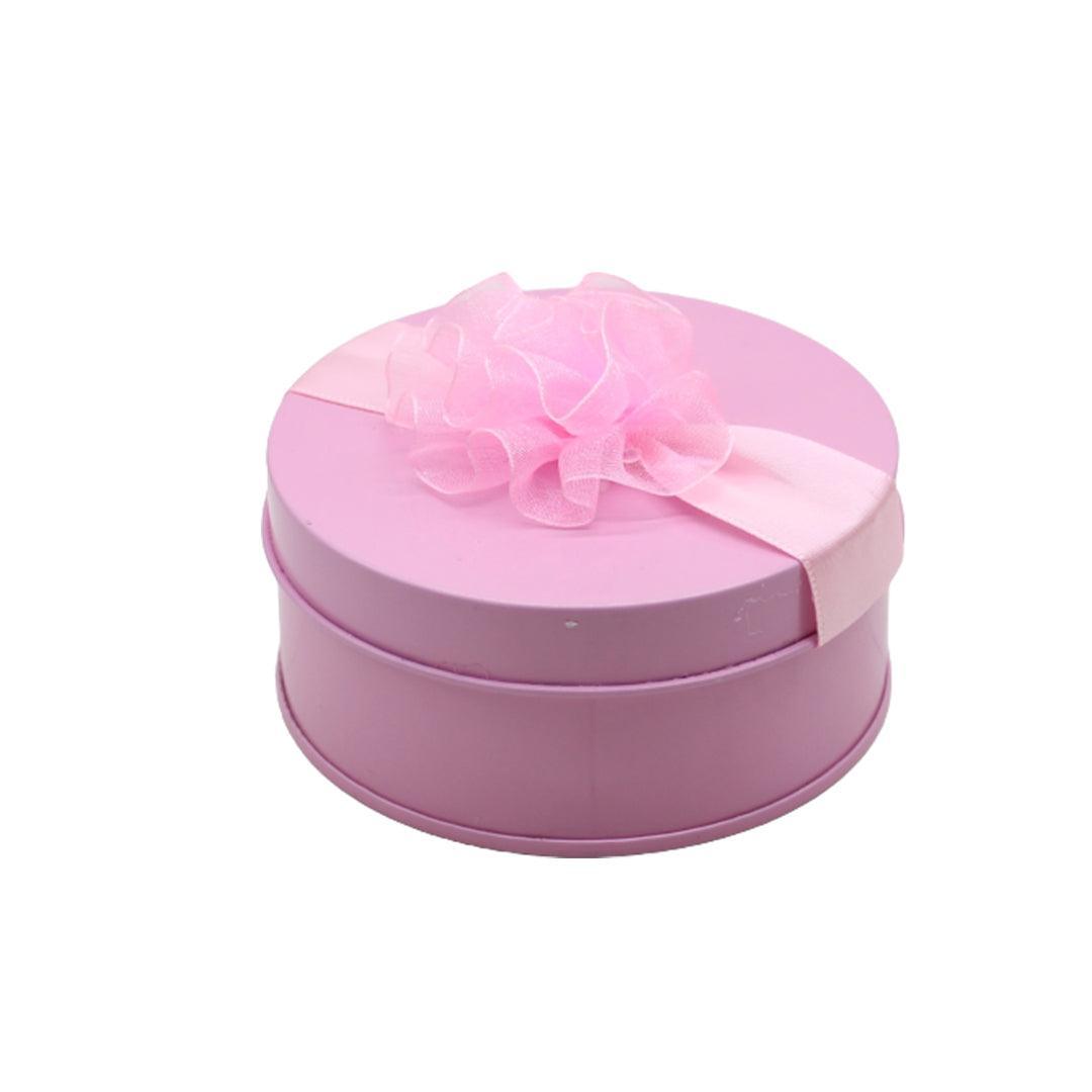 Pink Small Round Empty Decorative Tin Box | Gift Box | Chocolate Box | Sweet Box | Jewellery Box | Luxury Box - Bakeyy.com - India - Pink Small Round Empty Decorative Tin Box | Gift Box | Chocolate Box | Sweet Box | Jewellery Box | Luxury Box - Default Title