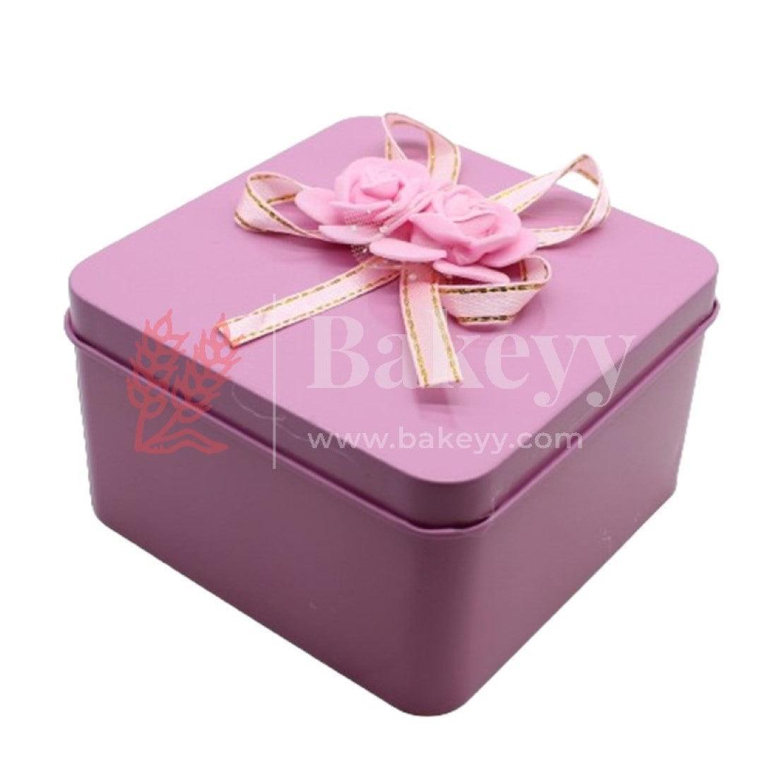 Pink square Rectangle Empty Decorative Tin Box | Gift Box | Chocolate Box | Sweet Box | Jewellery Box | Luxury Box | Pack of 8 - Bakeyy.com - India - Pink square Rectangle Empty Decorative Tin Box | Gift Box | Chocolate Box | Sweet Box | Jewellery Box | Luxury Box | Pack of 8 - Pack of 8