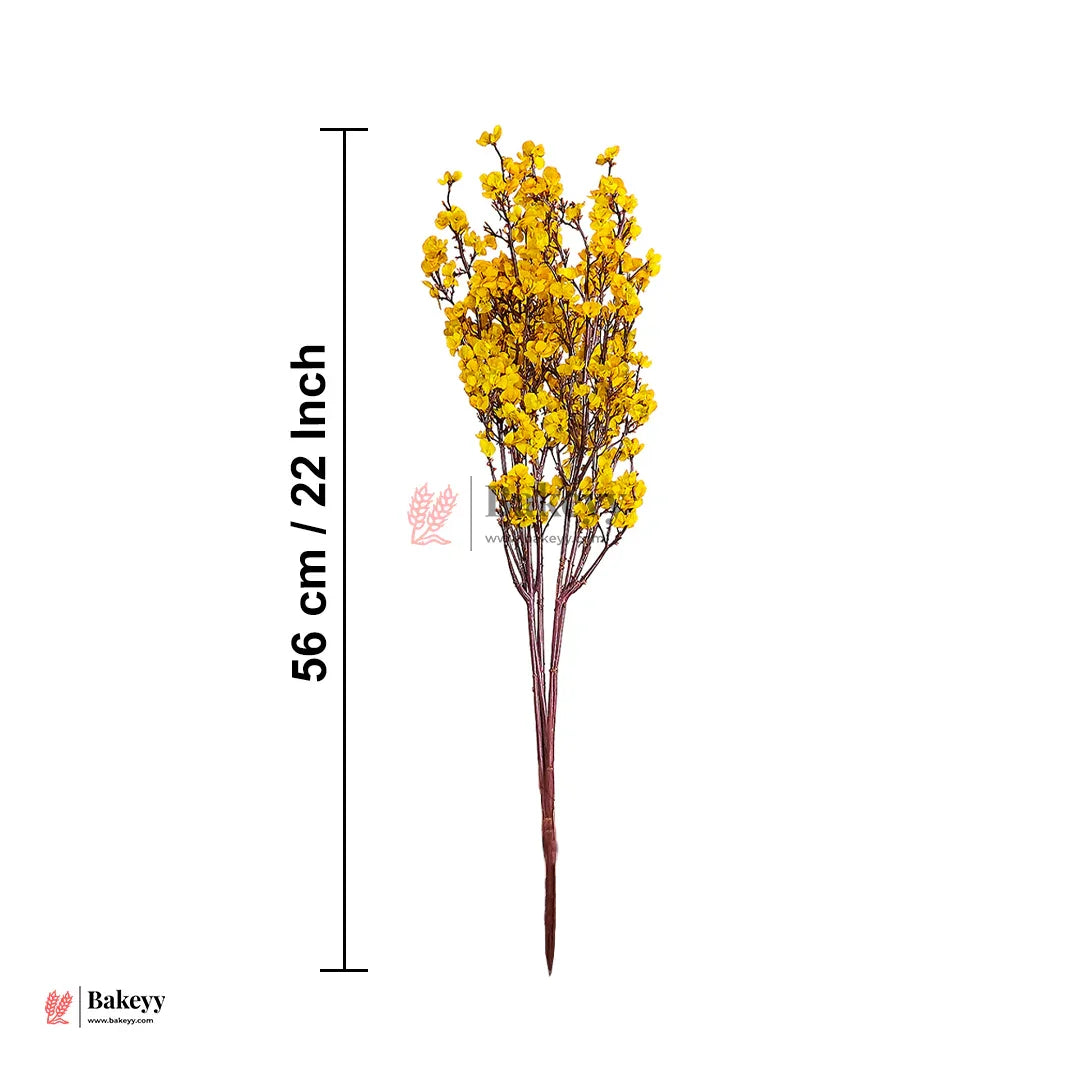 Artificial Yellow Blossom Stem – 56cm Floral Spray for Home & Vase Decor  Bouquet
