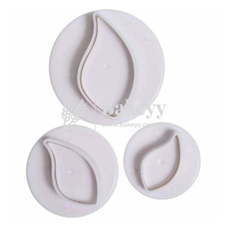 Plain Leaf Plunger Cutter | Fondant Cutter | 3 Pcs | Cookie Cutter - Bakeyy.com - India - Plain Leaf Plunger Cutter | Fondant Cutter | 3 Pcs | Cookie Cutter - Default Title