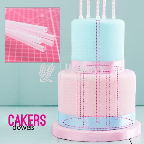 Plastic Dowel Rods for Tiered Cake Construction | Pack of 4 | 40.5 CM - Bakeyy.com