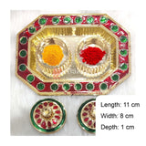 Plastic Kumkum Holder Stone Decorated 2-in-1 Haldi/Kumkum Holder- 2 - Bakeyy.com - India - Plastic Kumkum Holder Stone Decorated 2-in-1 Haldi/Kumkum Holder- 2 - Default Title