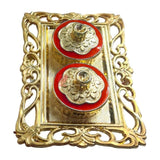 Plastic Kumkum Holder Stone Decorated 2-in-1 Haldi/Kumkum Holder- 2 - Bakeyy.com - India - Plastic Kumkum Holder Stone Decorated 2-in-1 Haldi/Kumkum Holder- 2 - Red