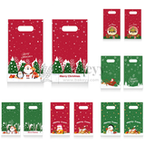 Merry Christmas Carry Bags | Festive Plastic Bags for Chocolates, Cookies & Small Gifts | Pack Of 50