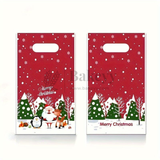 Merry Christmas Carry Bags | Festive Plastic Bags for Chocolates, Cookies & Small Gifts | Pack Of 50