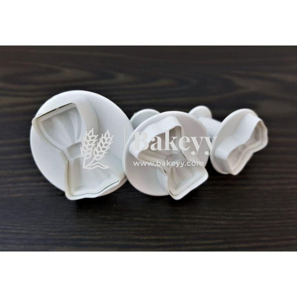 Plunger Cutter – Periwinkle - Bow | Plastic Cutter | 3 Pcs - Bakeyy.com