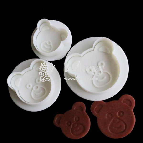 Plunger Cutter Teddy Bear | Plastic Cutter | 3 Pcs - Bakeyy.com - India - Plunger Cutter Teddy Bear | Plastic Cutter | 3 Pcs - Default Title