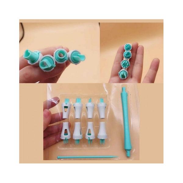 Plunger Cutter Tool Set for Fondant Sugarpaste Gumpaste Decorations | Plastic Cutter | 10 Pcs - Bakeyy.com