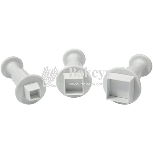 Plunger Cutters, Square | Plastic Cutter | 3 Pcs - Bakeyy.com