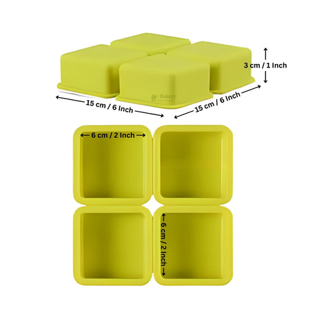 4 Cavity Mini Cake Silicone Mould | 3 Shapes Available | Heat Resistant | Non-Stick | Pack of 1