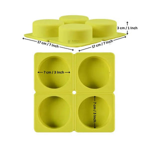 4 Cavity Mini Cake Silicone Mould | 3 Shapes Available | Heat Resistant | Non-Stick | Pack of 1