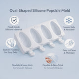 Oval Shape Popsicle Silicone Mould | Ice Cream & Kulfi Mould | Food-Grade Silicone | Pack of 1