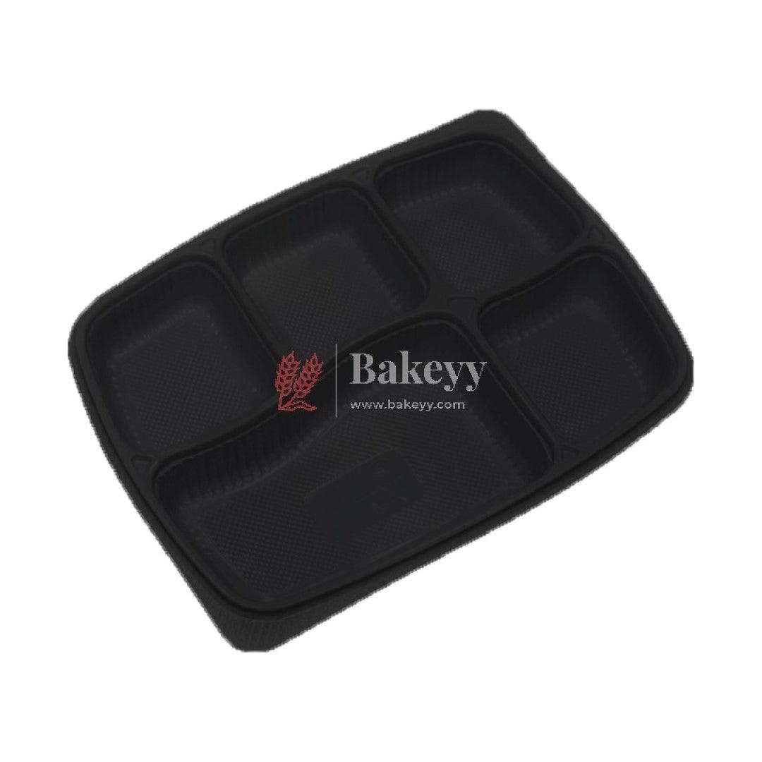 PP Black 5cp Meal Tray With Lid | Pack of 24 - Bakeyy.com - India - PP Black 5cp Meal Tray With Lid | Pack of 24 - Default Title