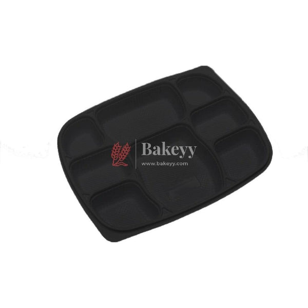 PP Black 8cp Meal Tray With Lid | Pack of 24 - Bakeyy.com