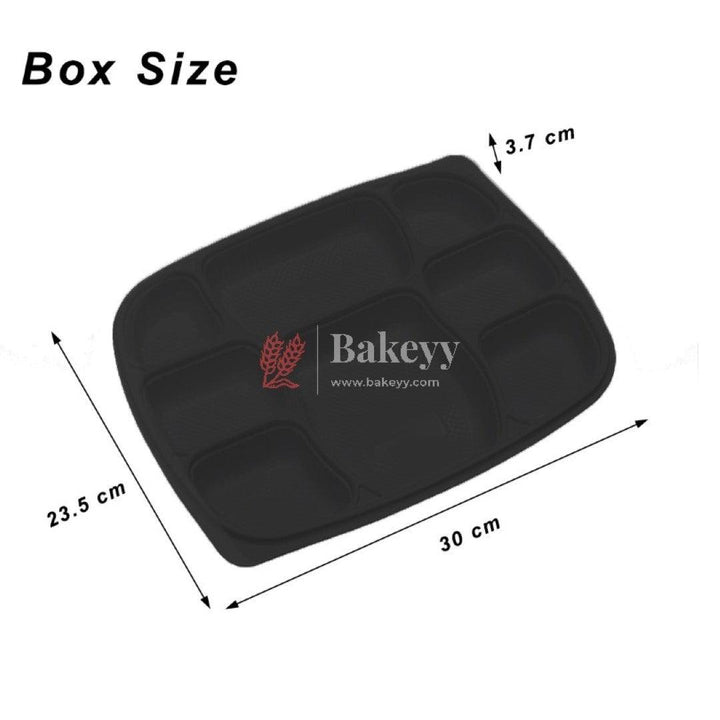 PP Black 8cp Meal Tray With Lid | Pack of 24 - Bakeyy.com
