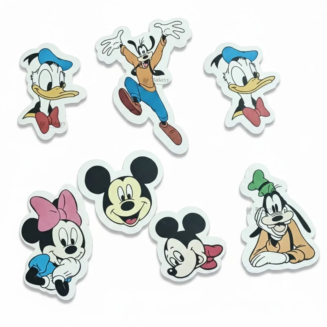 Cartoon Character Edible Wafer Toppers Set | Mixed Designs for Cakes & Cupcakes | Pack of 1