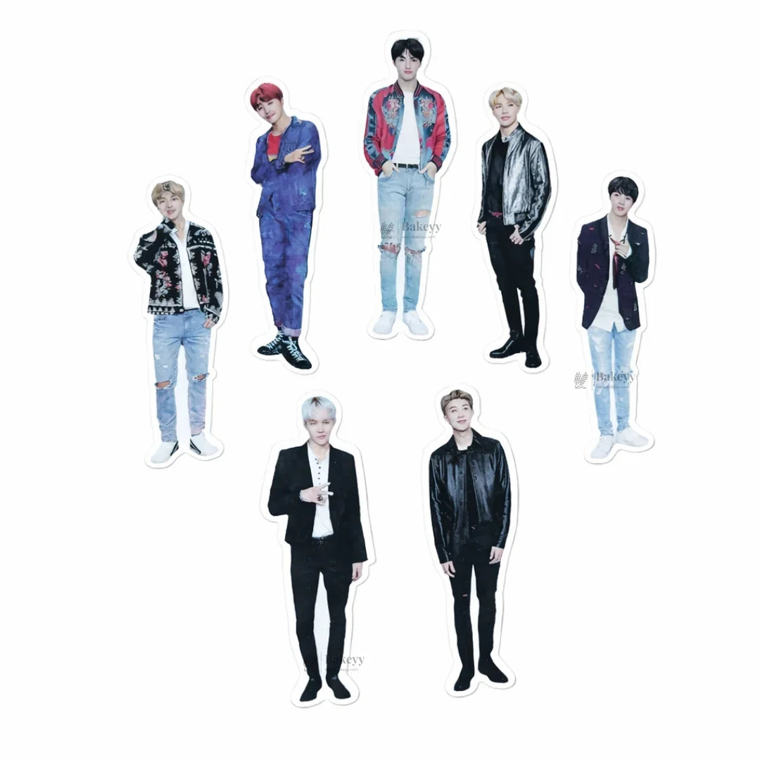 Bakeyy precut edible wafer cake toppers featuring seven boys in trendy outfits, baking supplies India