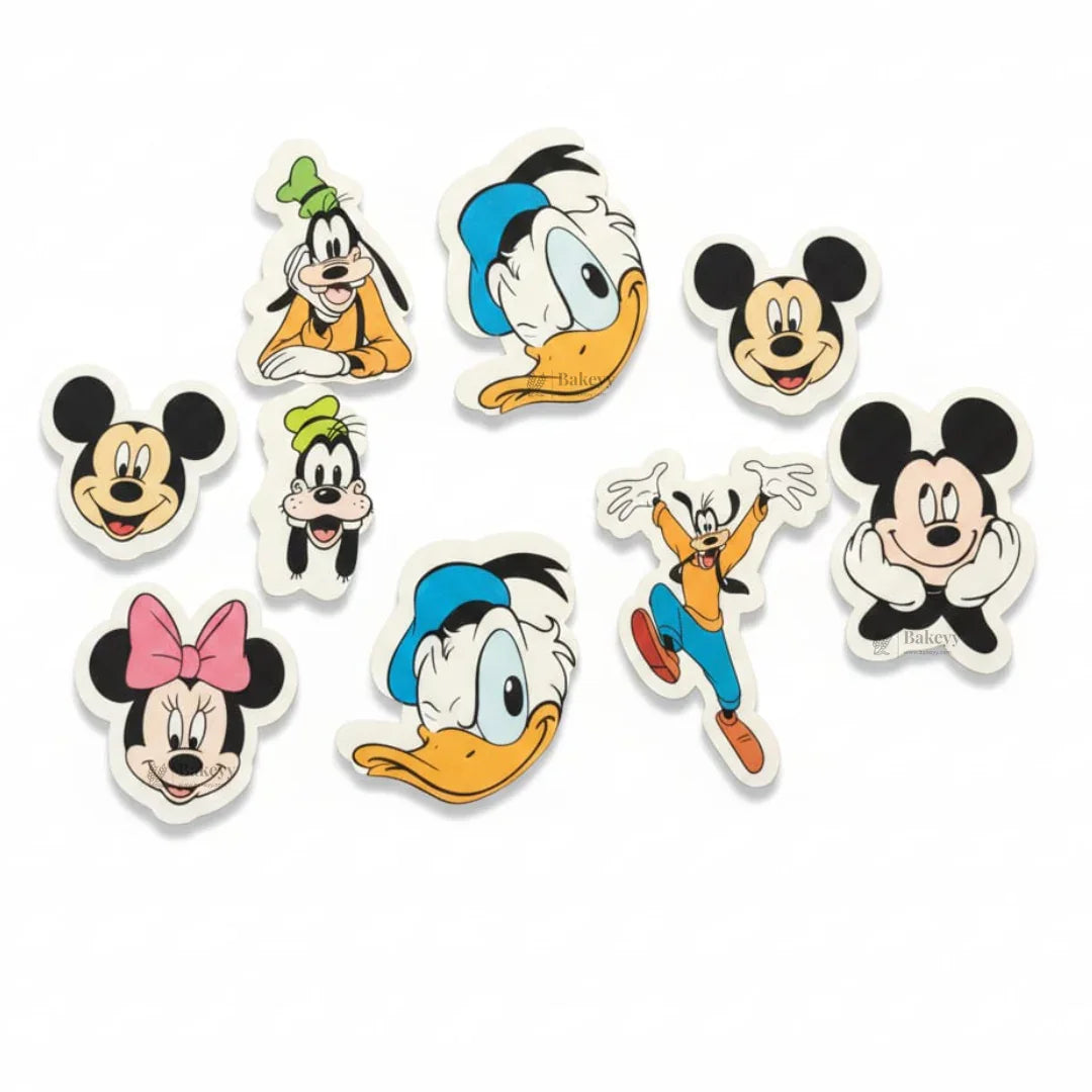 Mickey Mouse Theme Edible Wafer Cake Toppers Set | Multiple Designs for Cartoon Birthday Cakes | Pack of 1 Set