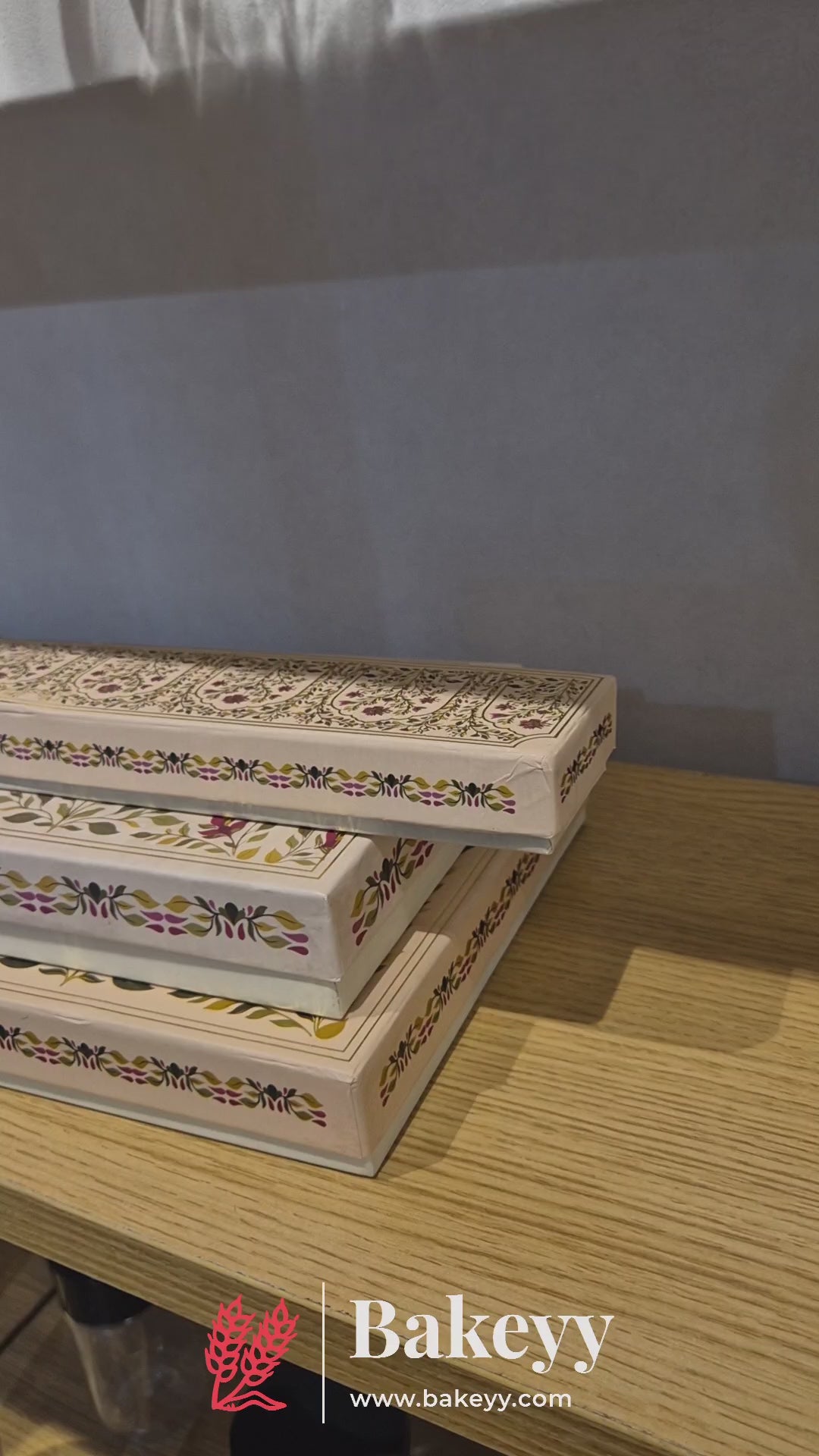 11.5x2 Inches | Rigid Chocolate Box with 6 Cavities | Floral Print | Sweet box | 1 Piece