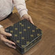 7.75x7.75x3 Inch | Square Premium Black & Gold Metal Gift Tin Box – Elegant Reusable Packaging | Pack of 2