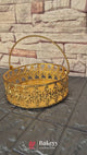 8 inch Royal Gold Metal Basket  | Elegant Serving & Gifting Accessory |  Gift Baskets For Dry Fruits ,Gift Hampers, Return Gift for wedding, Anniversary, Birthday, house warming