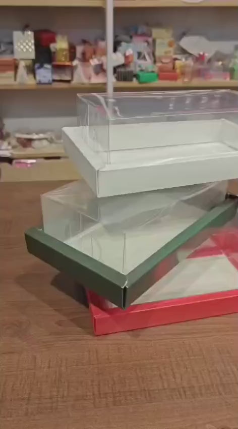 Bar Plum Cake Box with Transparent Cover | Clear Window Packaging | Pack of 50