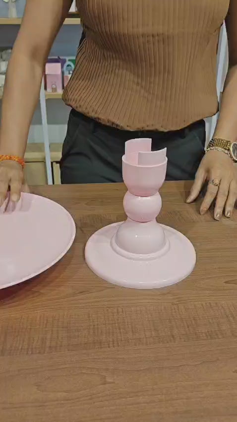 10 Inch Round | Detachable 2 Piece Cake Stand | Pink | 1 Piece