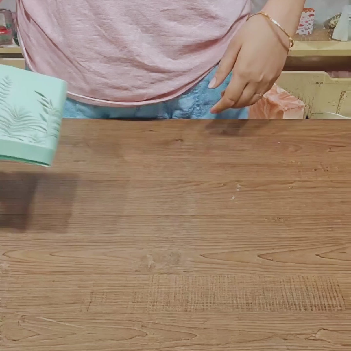 Premium Mint Green Botanical Chocolate Gift Box with 6 Cavity Insert | Pack of 1