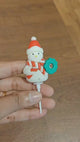 Snowman with Wreath Cake Topper | Christmas Miniature Figurines | Christmas Decor | Pack of 10