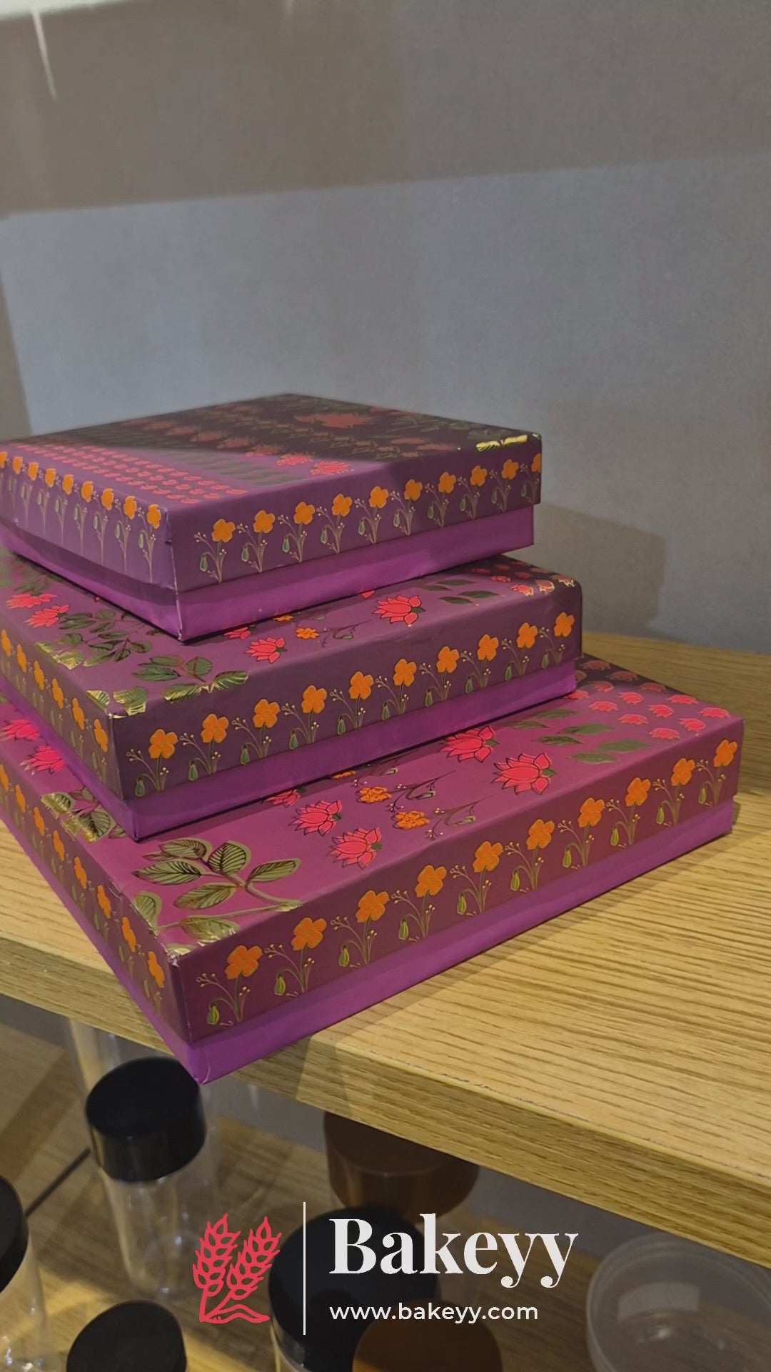 One Kg Sweet Box | 10.5x7.5x1.5 Inch |  Elegant Lotus Design Sweet Gift Box with Golden Tray 1 Piece