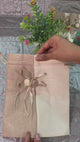 20x24cm| Natural & Cream Jute Potli Bag with Floral Accent | Traditional Potli Bag | Wedding Favor Bag | Jewelry Pouch | Floral Accent Gift Bag | Pack of 10