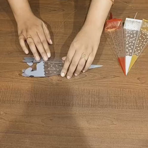 Transparent Cone Shape PVC Dry Fruit & Snack Packing Pouches | Decorative Goodie & Gift Packaging | Pack of 10