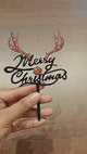 A Very Merry Christmas Design Cake Topper | Black Color | Christmas Decor | Pack of 5