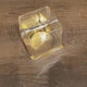 Square Mini Cake Box with Dome Lid & Fork | Clear Lid with Gold Base | Pack of 50