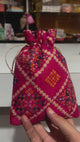 13x18 CM Bandhini Potli Bag Return Gifts For Ladies | Rose Pink Colour | Pack Of 10