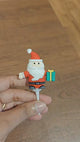 Santa Claus with Green Gift Cake Topper | Christmas Miniature Figurines | Christmas Decor | Pack of 10