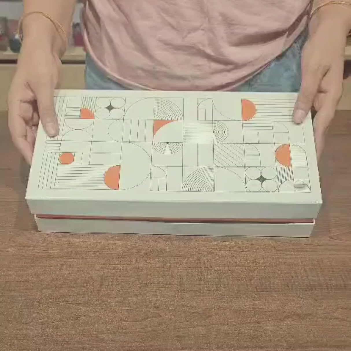 Premium Chocolate & Dry Fruit Hamper Gift Box with Glass Jars | Modern Geometric Design with Gold Embossed Lid | Pack of 1